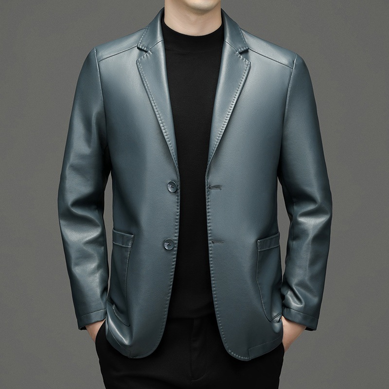 Leather Work Jacket - Jaket Blazer Kulit Asli Pria Baru