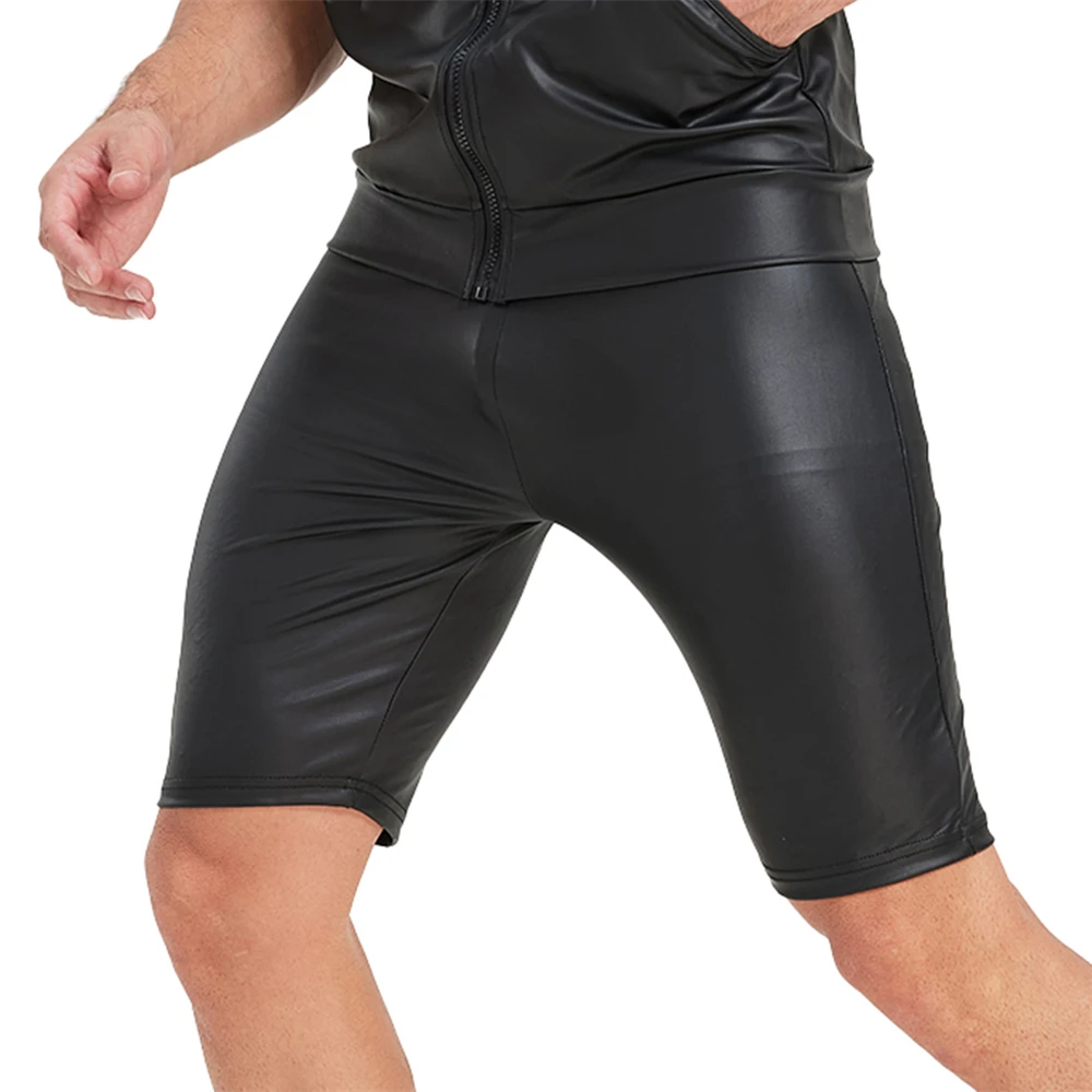 Leather Work Pants - Celana Pendek Kulit Imitasi Pria Celana
