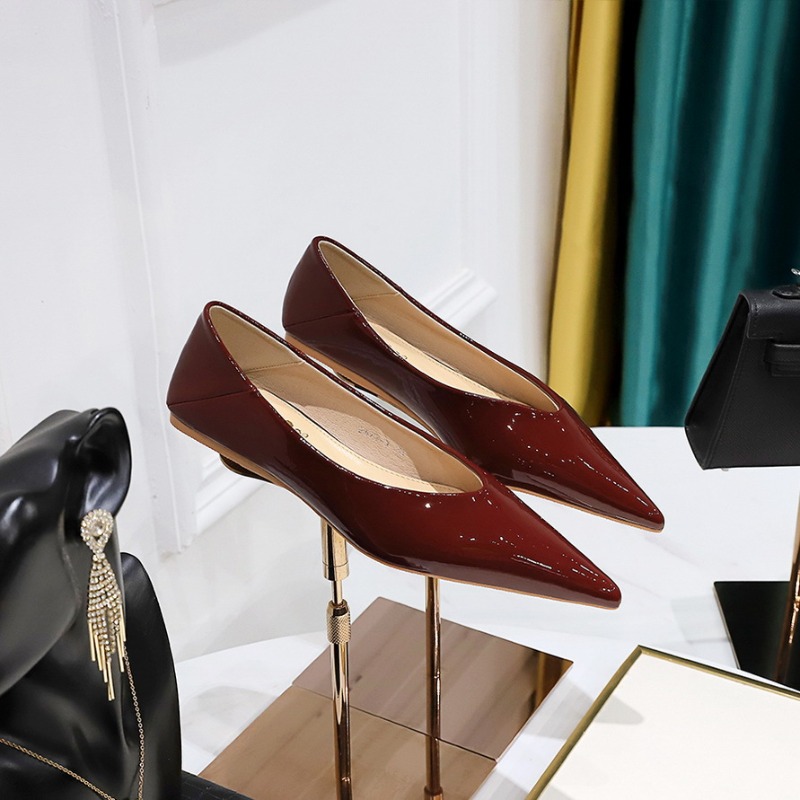Leather Work Flats Women - Sepatu Flat Kerja Hak Rendah 1Cm