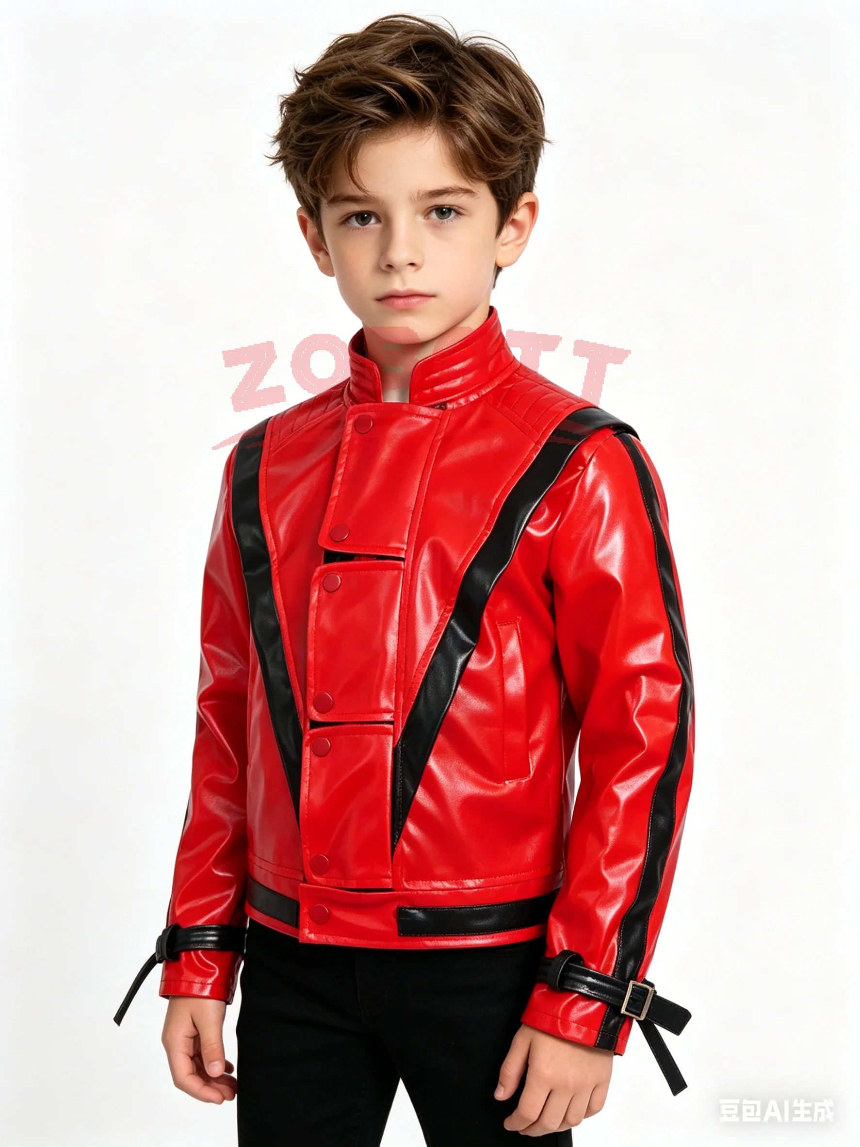 Leather Work Jacket - Jaket Kulit Merah Michael Joseph Jackson,