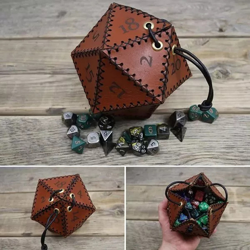 Leatherwork Ideas - Kotak Penyimpanan Dadu Poligonal dari Kulit