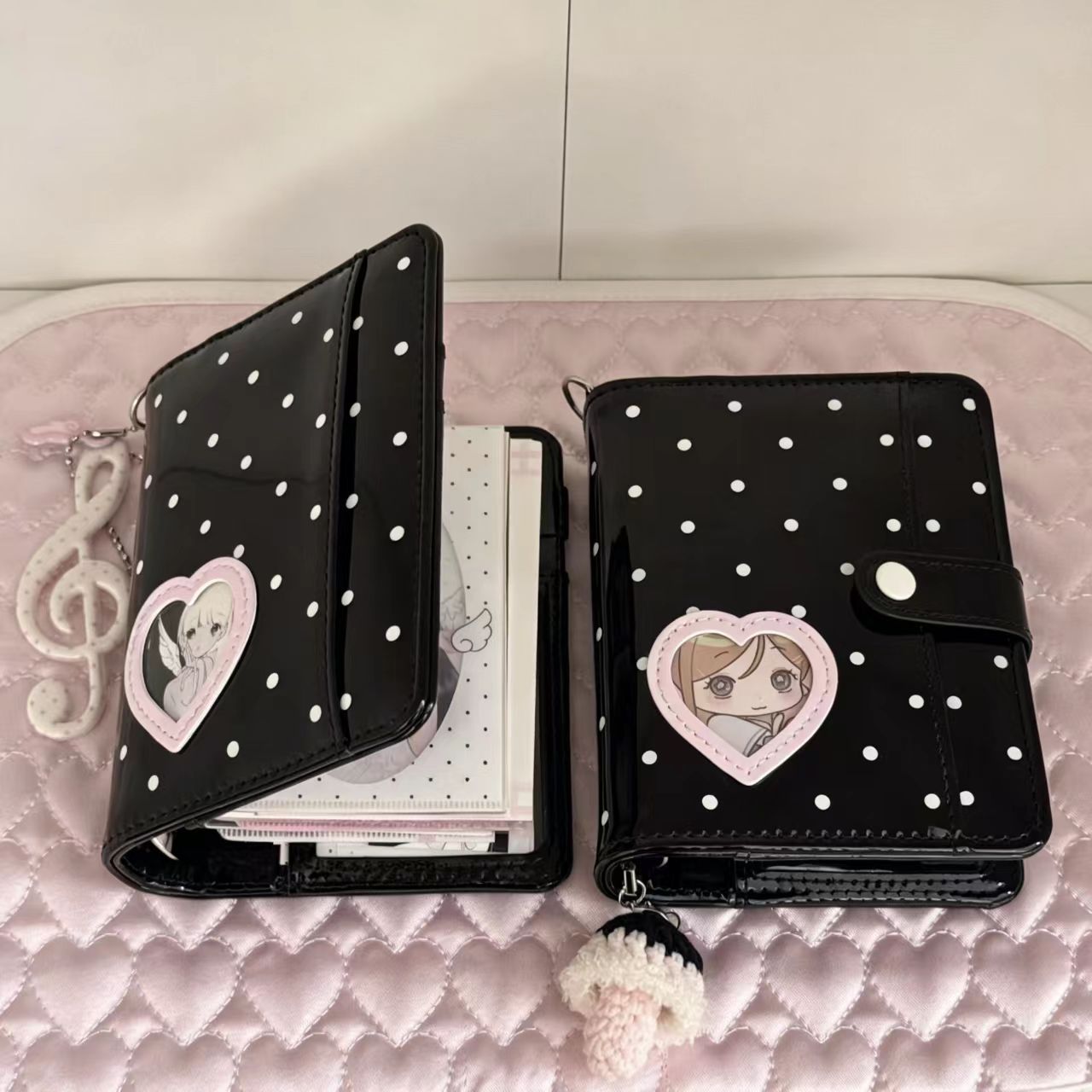 Leather Work Notebook - Buku Catatan Kulit PU Motif Polkadot