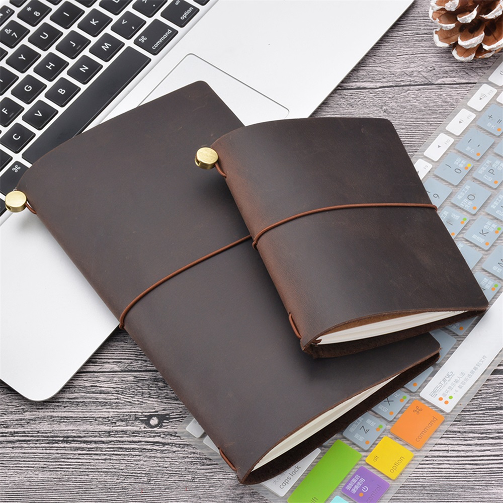 Leather Work Notebook - Buku Catatan Wisatawan Kulit Asli Jurnal