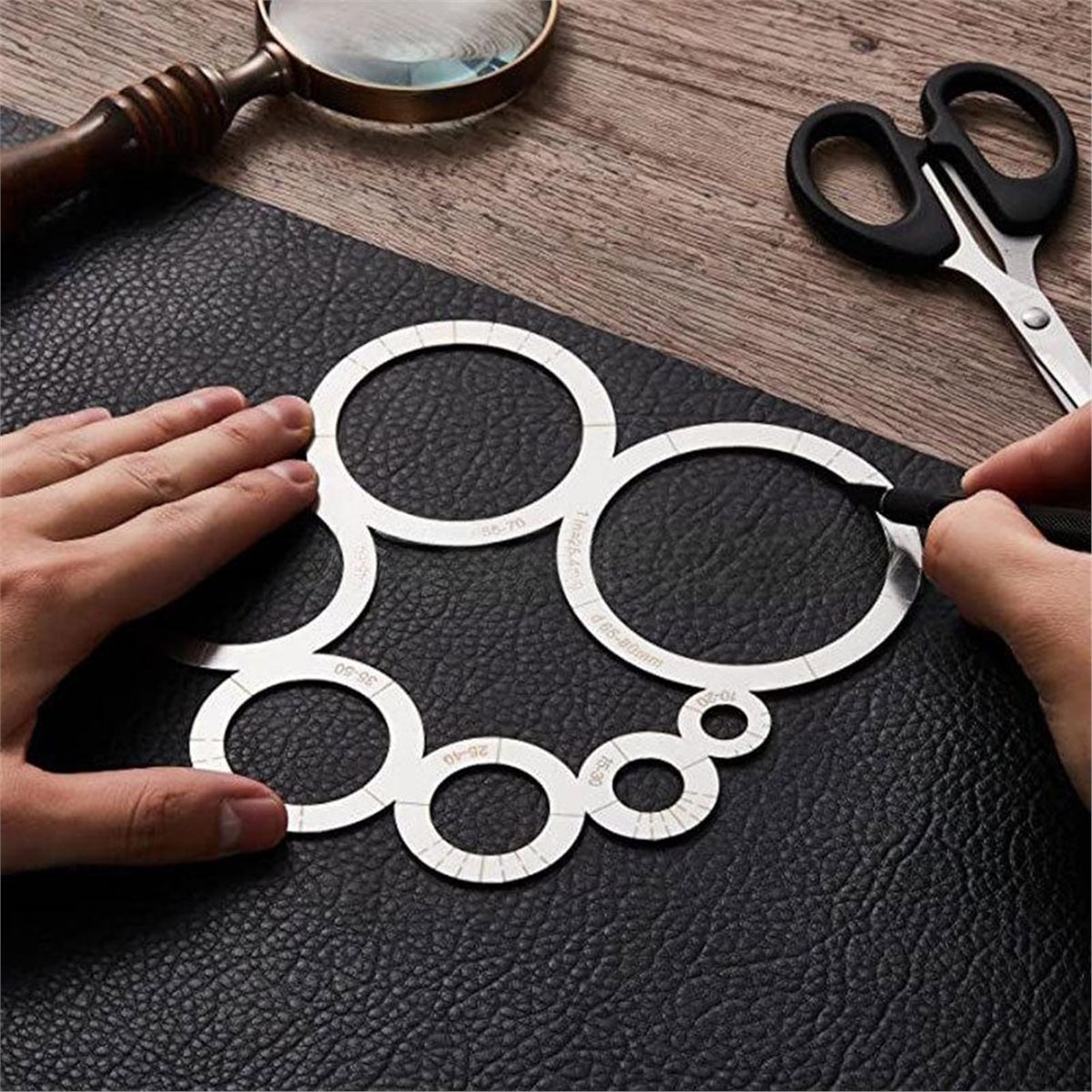 Leatherwork Ruler - Penggaris Pemotong Sudut untuk Kerajinan Kulit