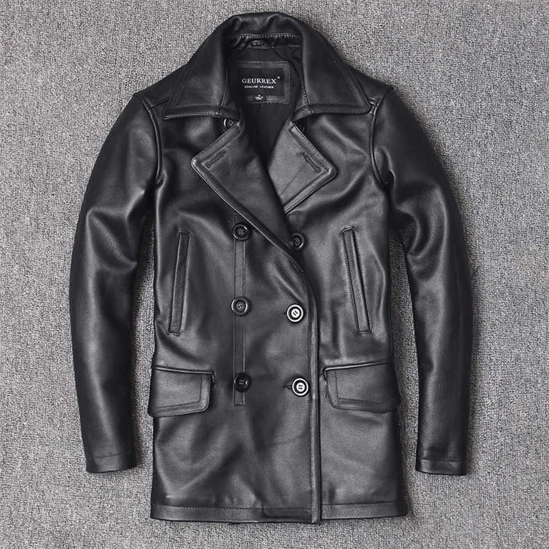 Leather Work Jacket - Jaket kulit asli pria, jaket kulit