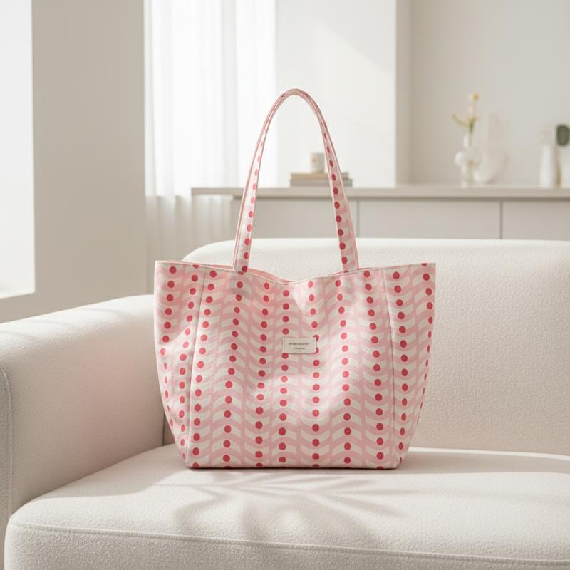 Leatherwork Patterns - 1PC Tas Kanvas Pola Gelombang Reversibel,