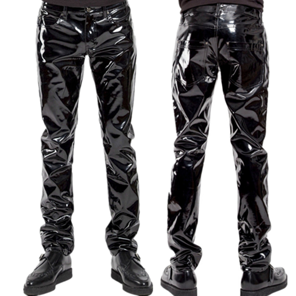 Leather Work Pants - Celana Panjang Lateks PVC Berkilau Celana