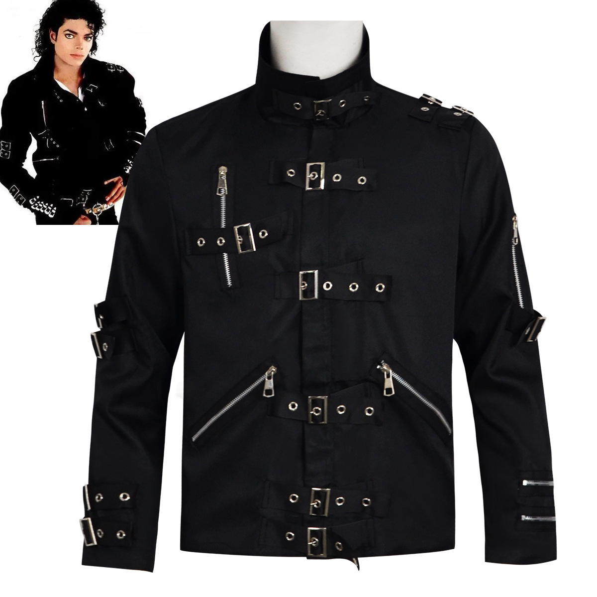 Leather Work Jacket - Jaket Kulit Punk Heavy Metal V8