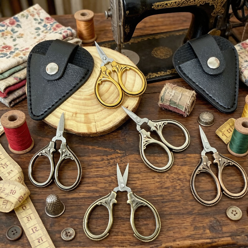 Leather Work In Art - Gunting Mini Vintage dengan Penutup Kulit
