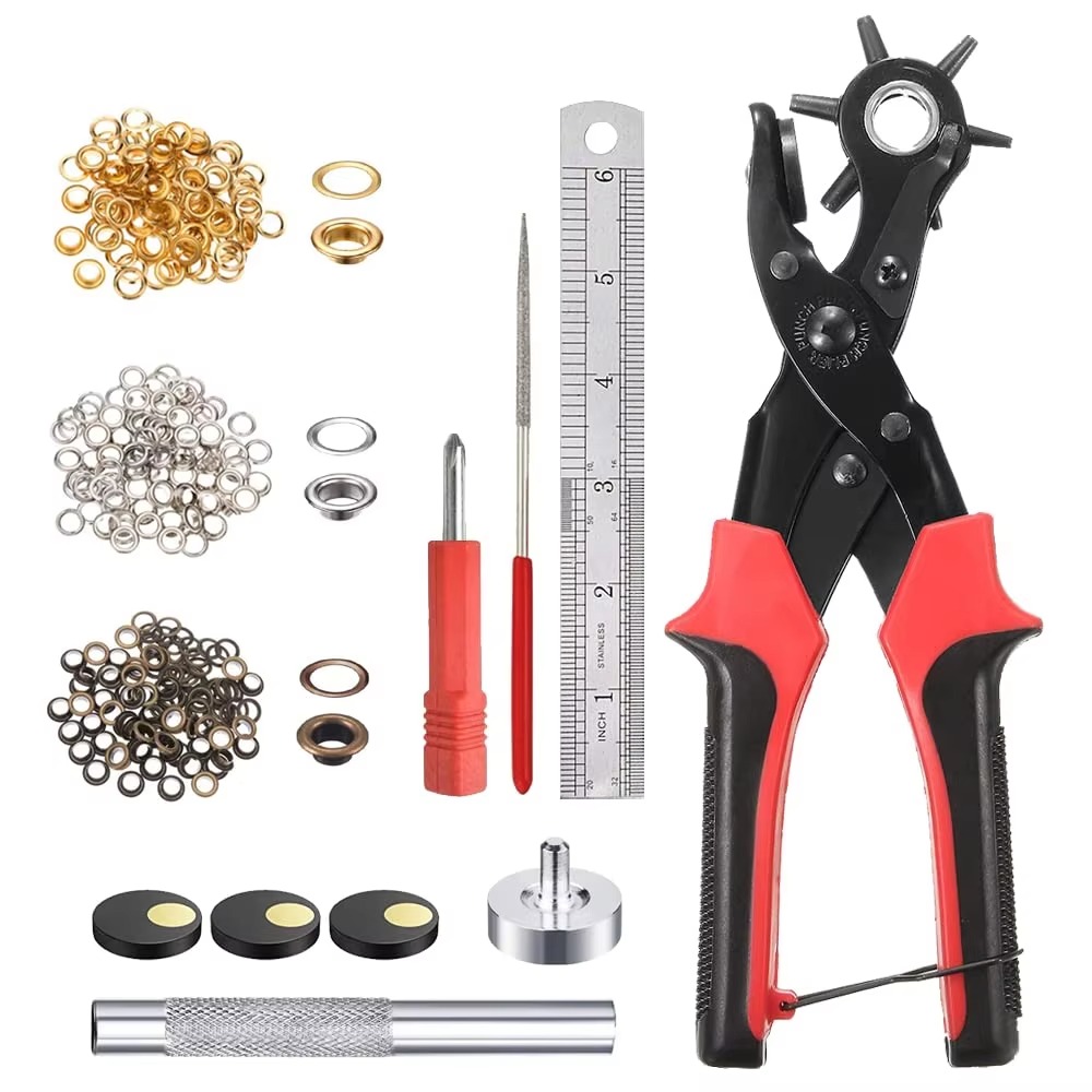 Leather Punch Revolving - Alat Kerajinan Kulit, Penembus Lubang Sabuk,