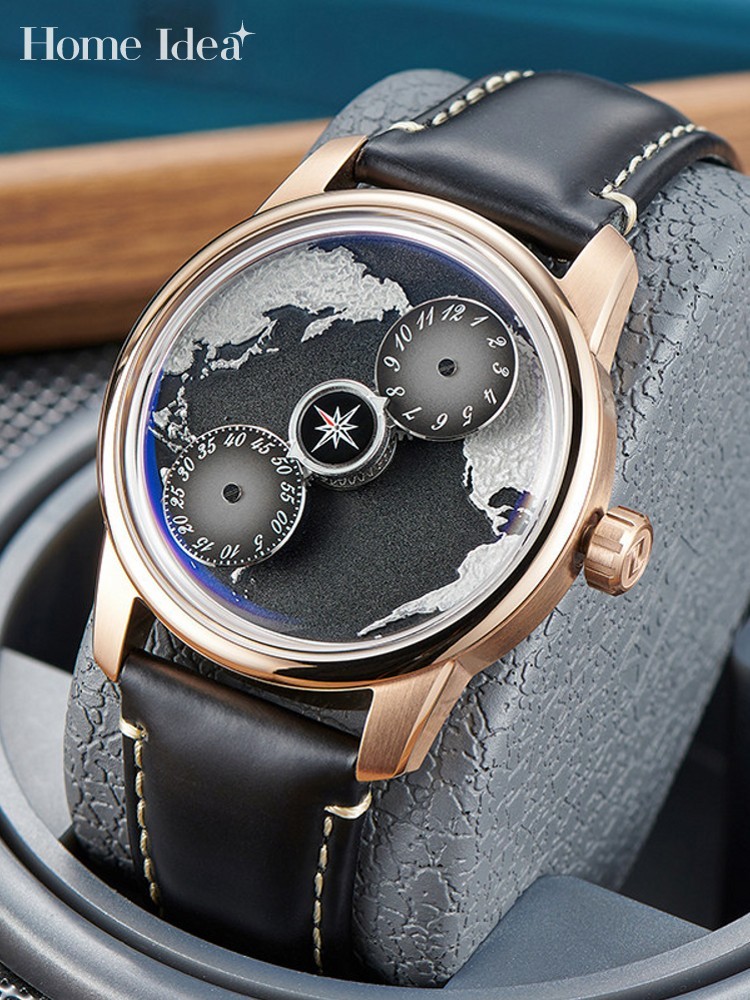 Leatherwork Ideas - Jam Tangan Mekanis Otomatis Pria Kasual