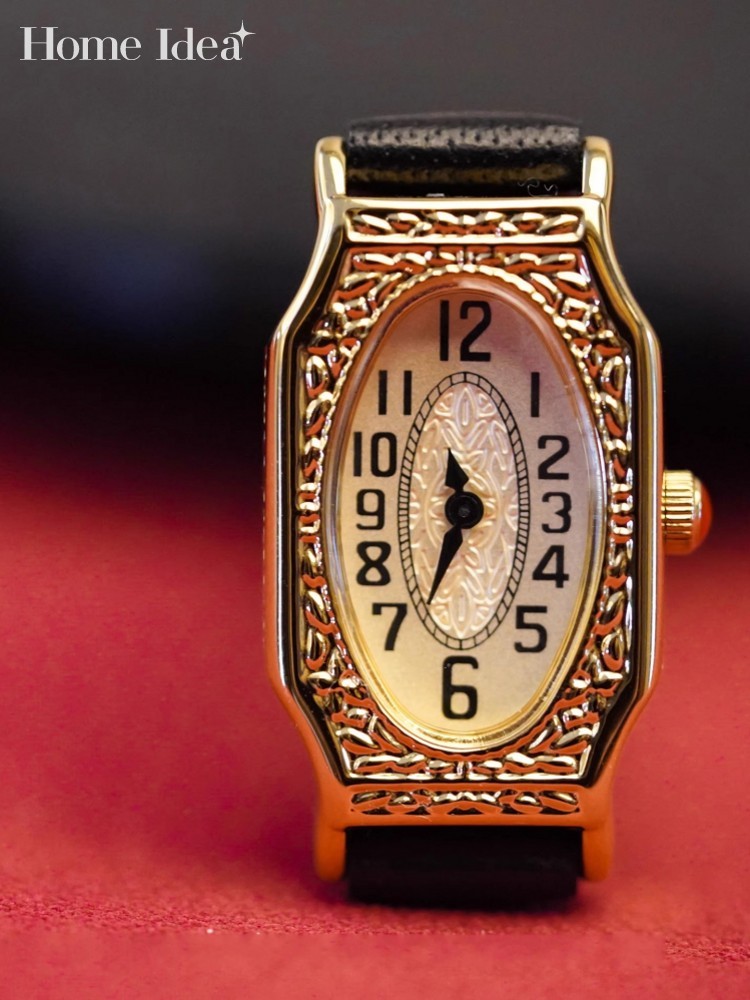 Leatherwork Ideas - Jam Tangan Kuarsa Emas Ujung Sayap