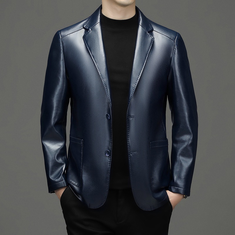 Jaket Blazer Kulit Asli Pria B - Leather Work Jacket ulasan dan harga