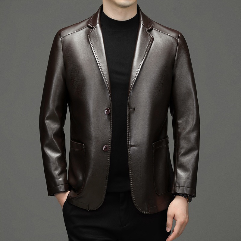 Jaket Blazer Kulit Asli Pria B - Leather Work Jacket ulasan dan harga