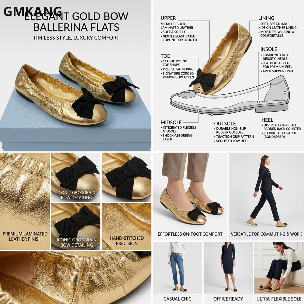Sepatu Flat Balet Wanita denga - Leather Work Flats Women ulasan dan harga
