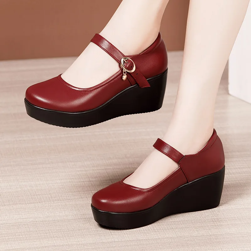 6Cm Ukuran Kecil 32-43 Vintage - Leather Work Flats Women ulasan dan harga