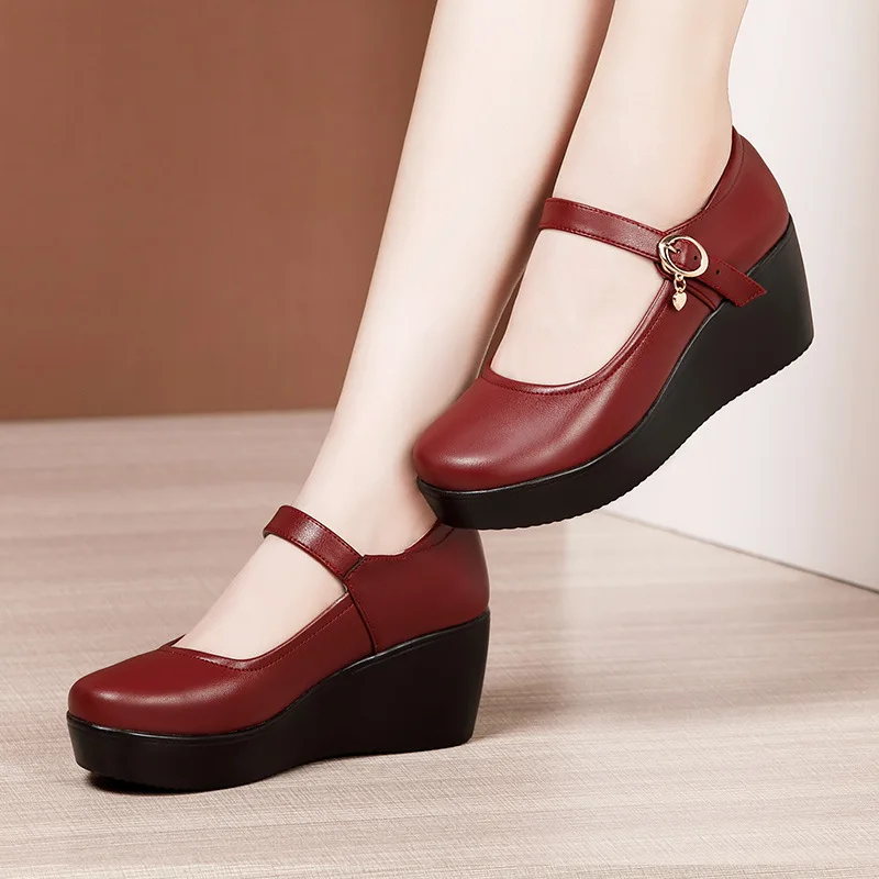 6Cm Ukuran Kecil 32-43 Vintage - Leather Work Flats Women ulasan dan harga