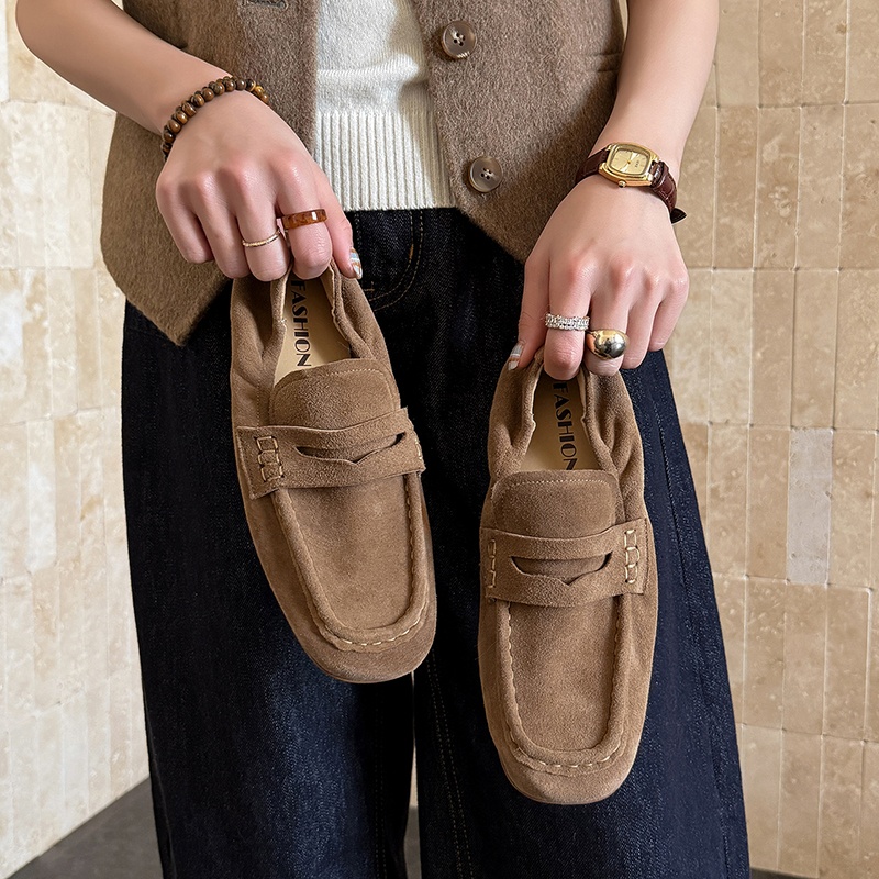 Sepatu Flat Wanita Musim Semi  - Leather Work Flats Women ulasan dan harga