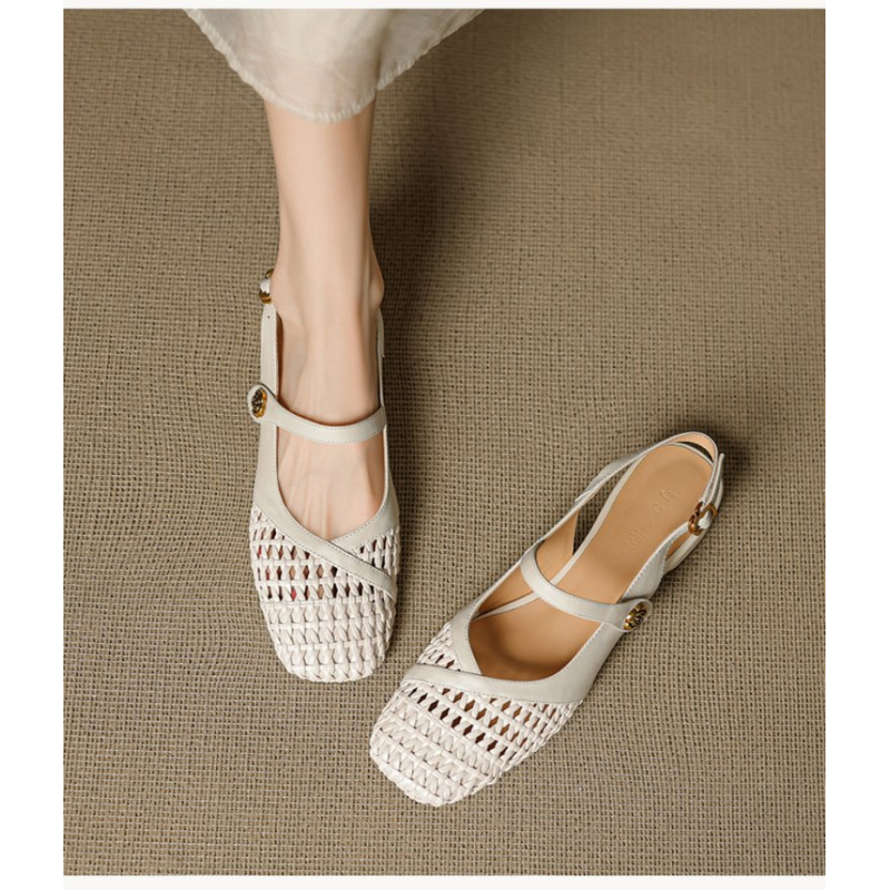Sandal Wanita Tertutup, Anyama - Leather Work Flats Women ulasan dan harga