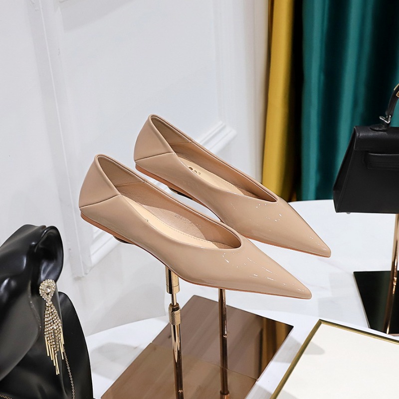 Sepatu Flat Kerja Hak Rendah 1 - Leather Work Flats Women ulasan dan harga