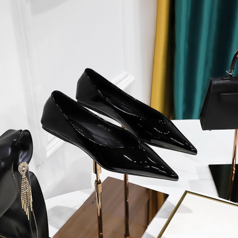 Sepatu Flat Kerja Hak Rendah 1 - Leather Work Flats Women ulasan dan harga