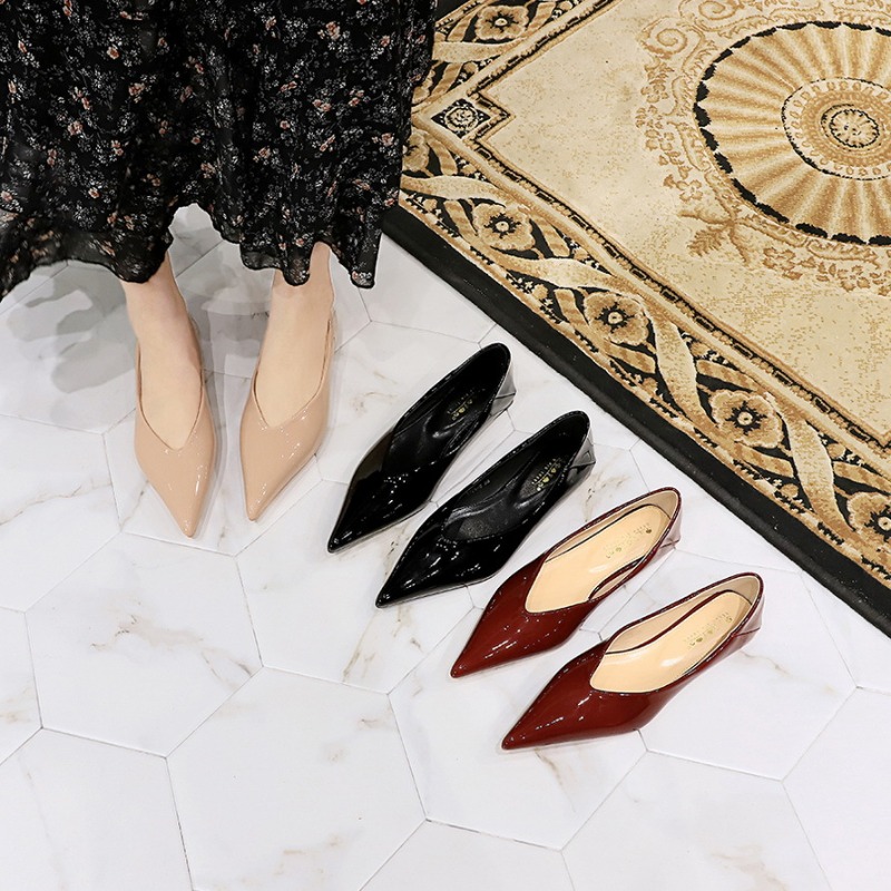 Sepatu Flat Kerja Hak Rendah 1 - Leather Work Flats Women ulasan dan harga