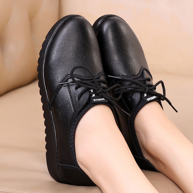 Sepatu Oxford Hitam Polos Wani - Leather Work Flats Women ulasan dan harga