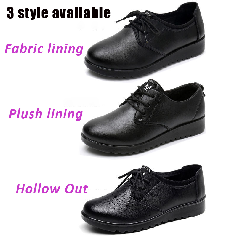 Sepatu Oxford Hitam Polos Wani - Leather Work Flats Women ulasan dan harga