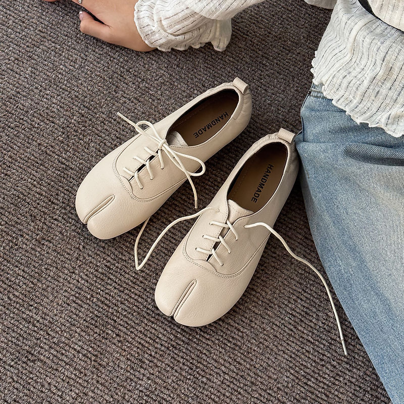 Sepatu Wanita Tabi Kulit Domba - Leather Work Flats Women ulasan dan harga