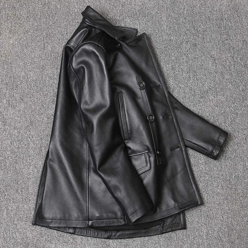 Jaket kulit asli pria, jaket k - Leather Work Jacket ulasan dan harga