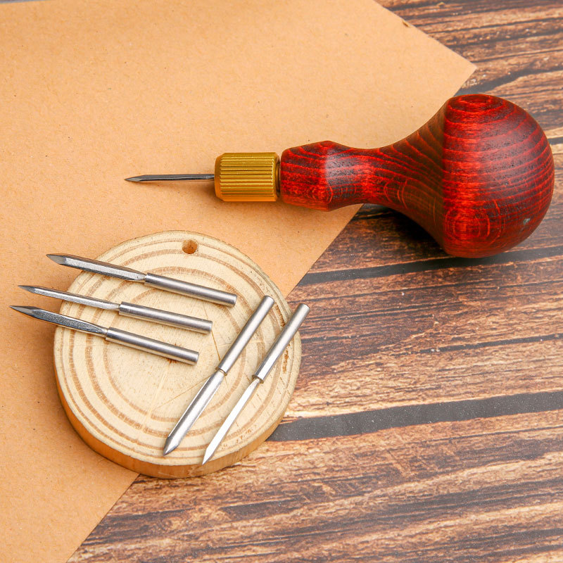 1Set DIY kulit Punch Awl pegan - Leather Punch Revolving ulasan dan harga