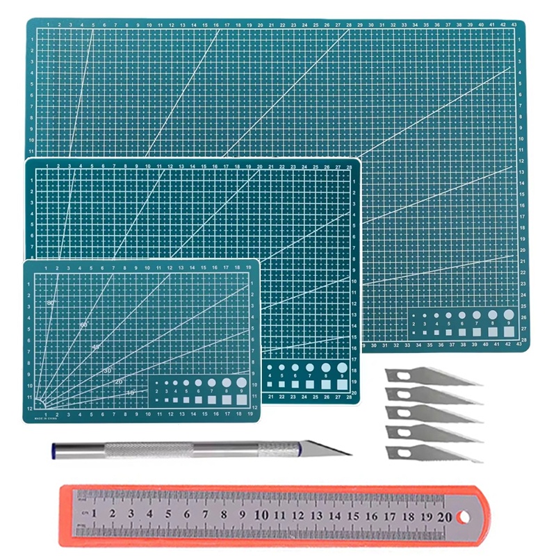 Set Alas Potong PVC A3/A4/A5,  - Leatherwork Ruler ulasan dan harga