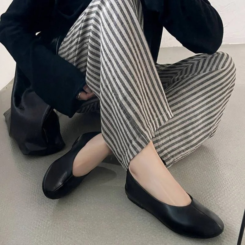 Sepatu Loafer Wanita Model Sli - Leather Work Flats Women ulasan dan harga