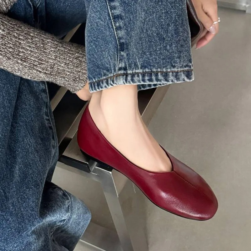 Sepatu Loafer Wanita Model Sli - Leather Work Flats Women ulasan dan harga
