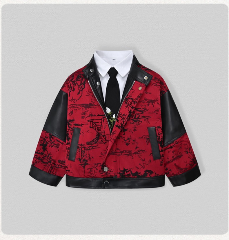 Jaket Kulit PU Bordir Sepeda M - Leather Work Jacket ulasan dan harga