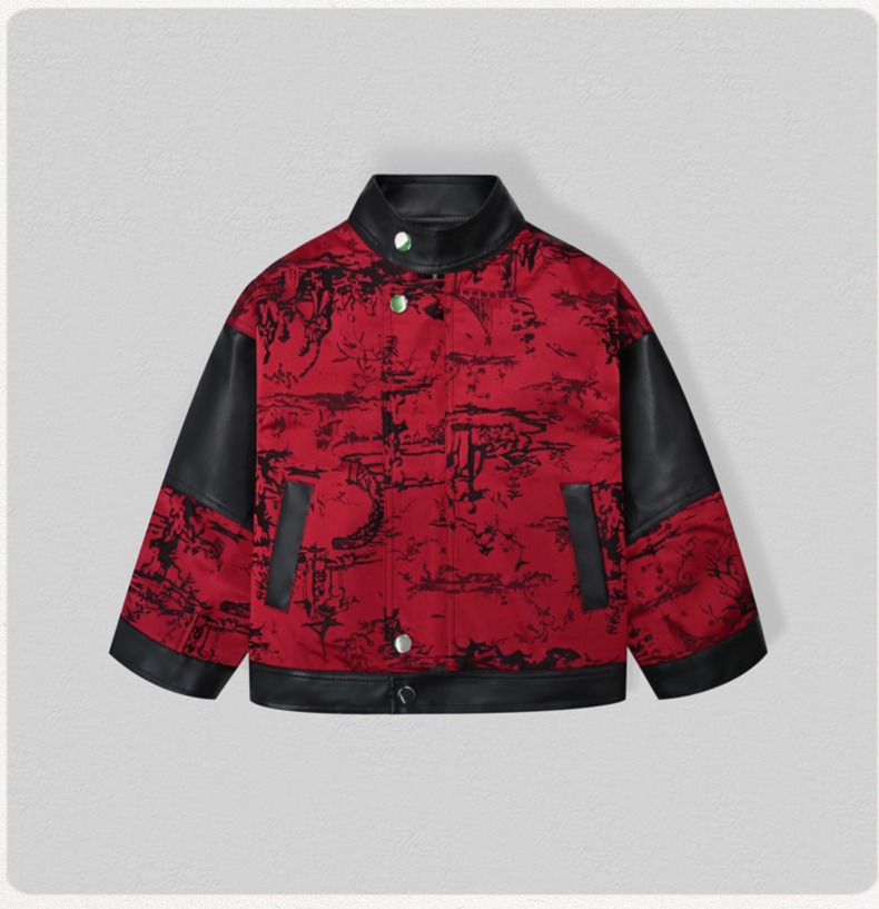 Jaket Kulit PU Bordir Sepeda M - Leather Work Jacket ulasan dan harga