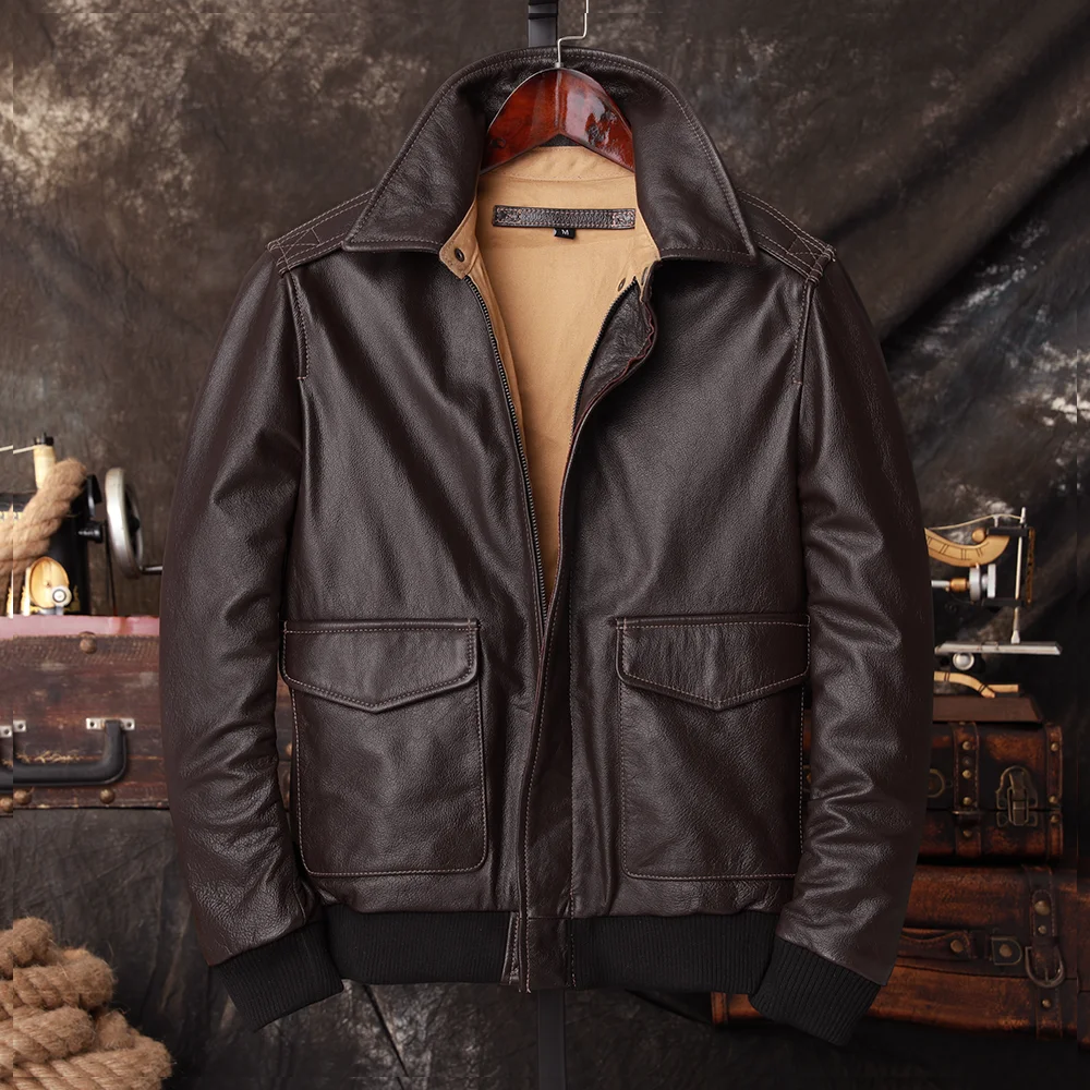 Jaket Kulit Asli Pilot Bomber  - Leather Work Jacket ulasan dan harga