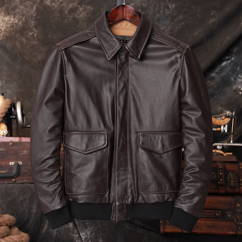 Jaket Kulit Asli Pilot Bomber  - Leather Work Jacket ulasan dan harga