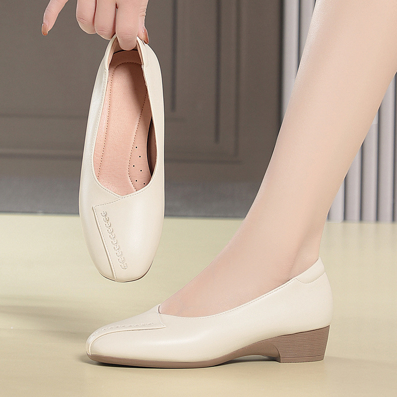 Sepatu Kulit Lembut Nyaman Ber - Leather Work Flats Women ulasan dan harga