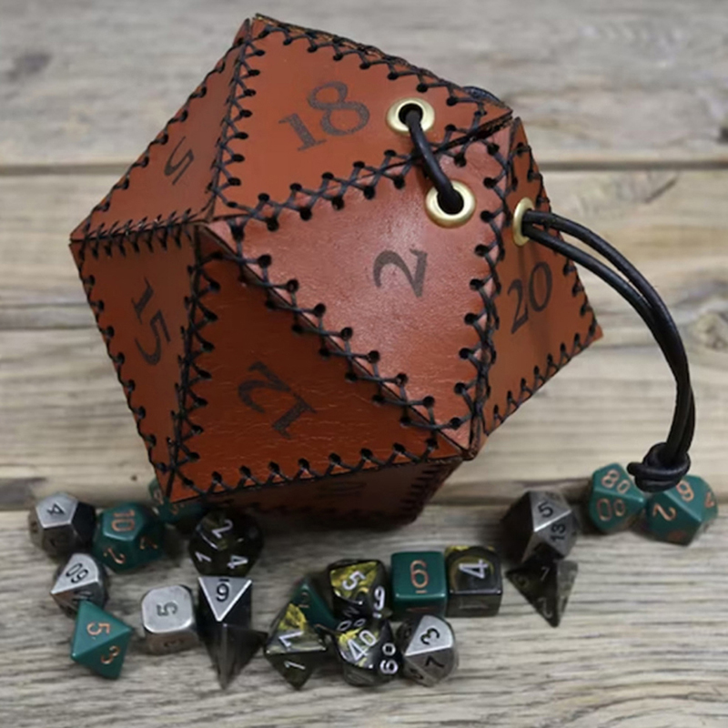 Tas dadu D20 kulit baru kotak  - Leatherwork Ideas ulasan dan harga