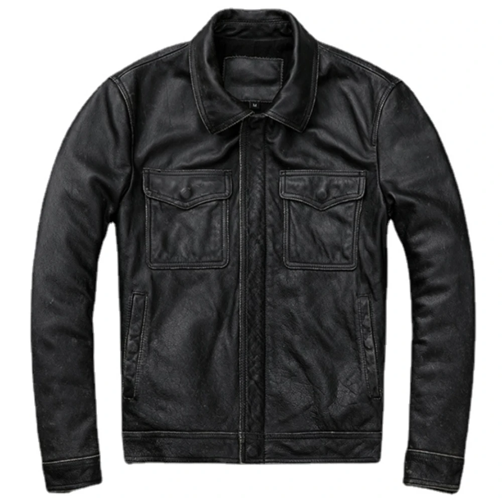 Jaket kulit asli merah coklat  - Leather Work Jacket ulasan dan harga