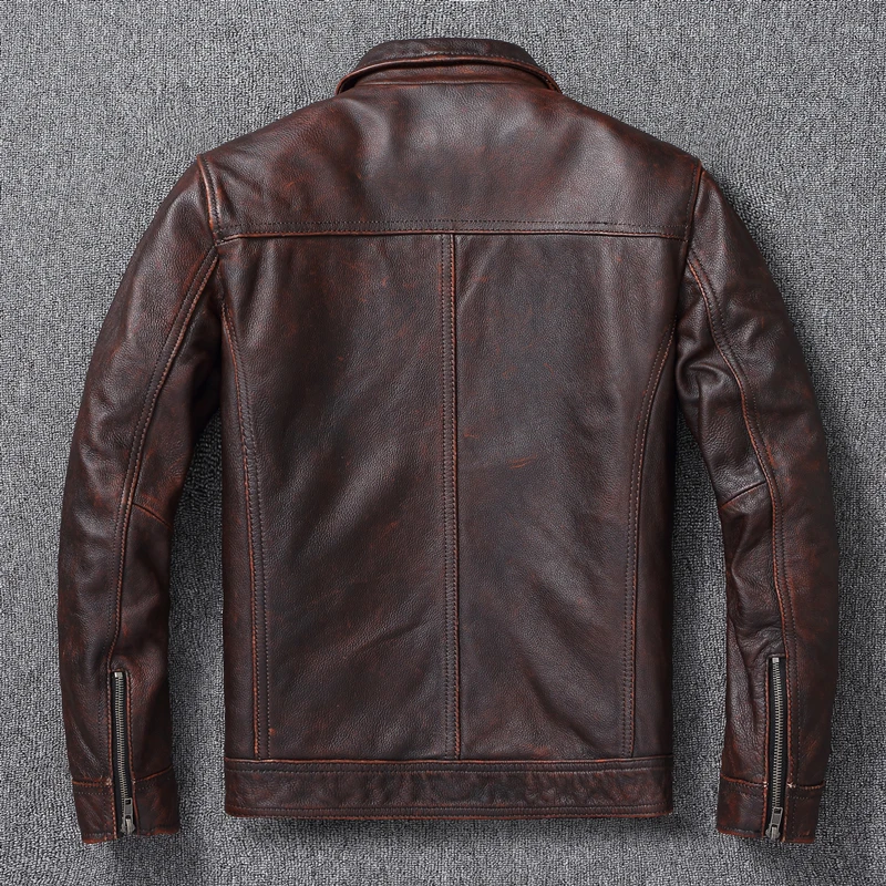 Jaket kulit asli merah coklat  - Leather Work Jacket ulasan dan harga