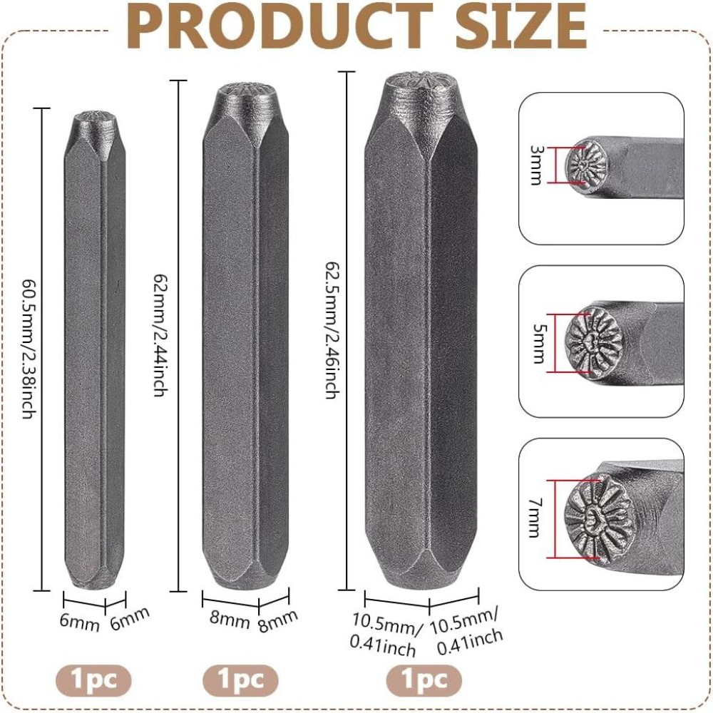 3 Buah Stempel Logam Desain Ha - Leather Work In Art ulasan dan harga