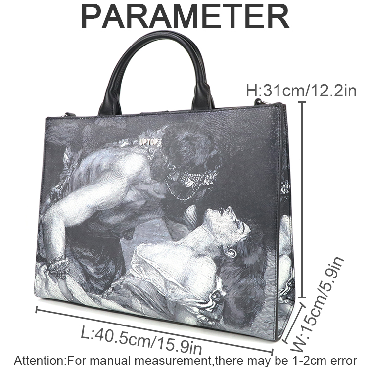 Tas Tote Kulit PU Motif Seni V - Leather Work In Art ulasan dan harga