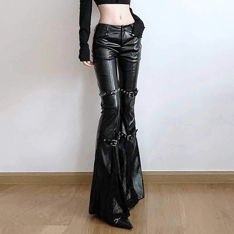 Celana Kulot Kulit PU Wanita,  - Leather Work Pants ulasan dan harga