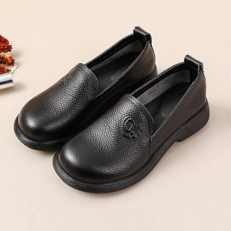 2025 sepatu pantofel kulit asl - Leather Work Flats Women ulasan dan harga